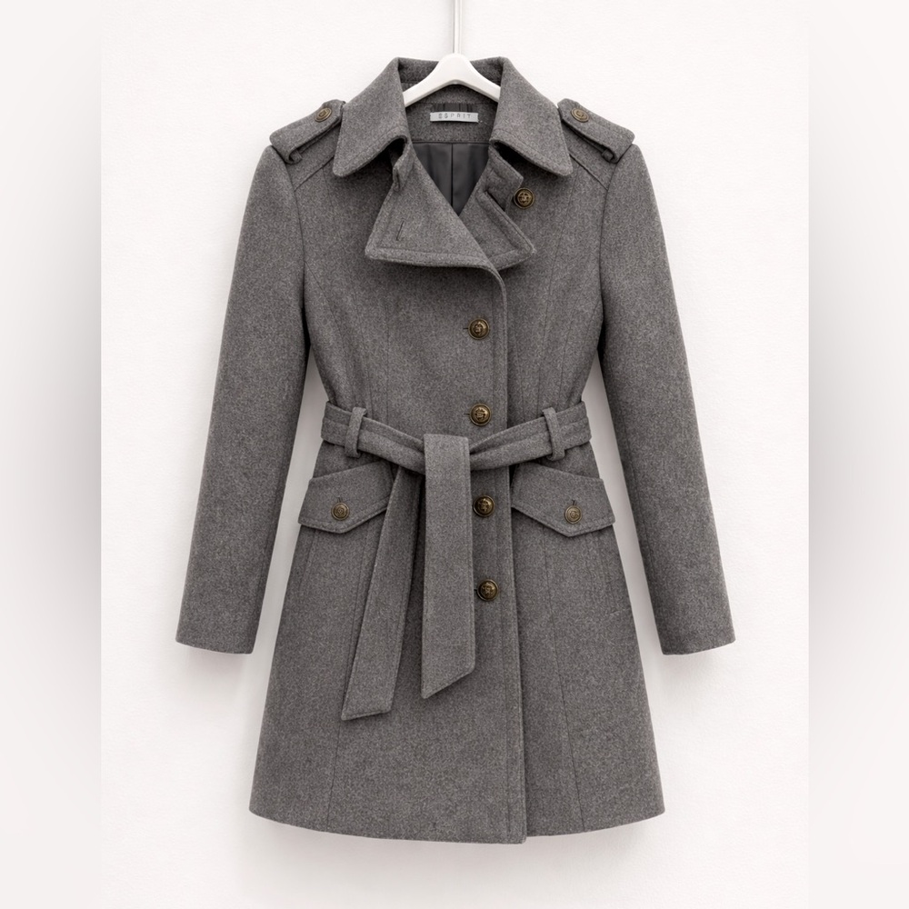 Espirit women grey wool coat S/M (US 4–6)